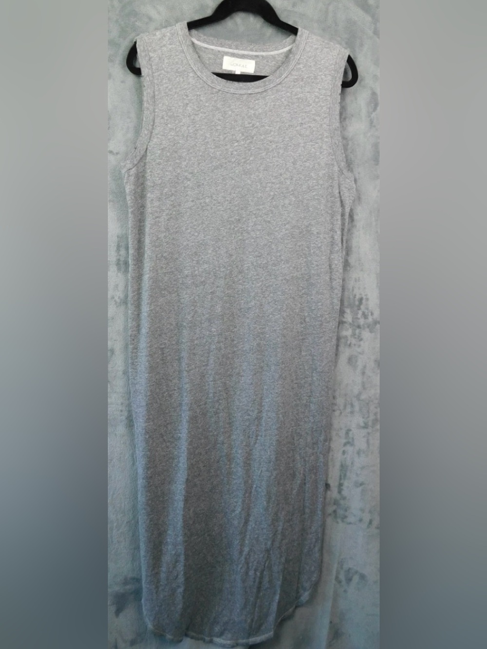 THE GREAT. Maxi Heather Gray Tank Dress. L/3